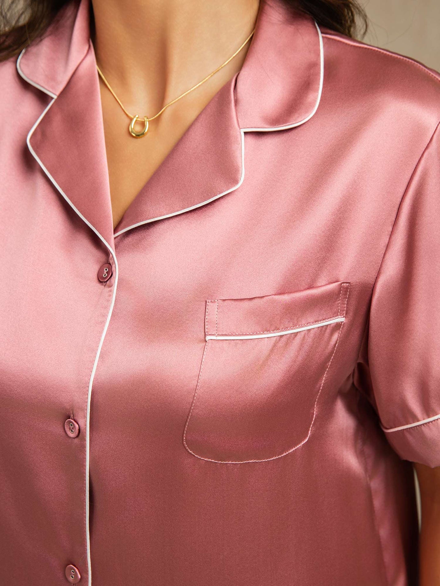 [Pale Mauve] SilkSilky  Pure Silk Womens Pajamas 005